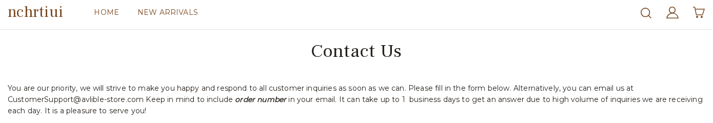 Coaoh contact page under the nchrtiui heading displaying CustomerSupport@avlible-store.com