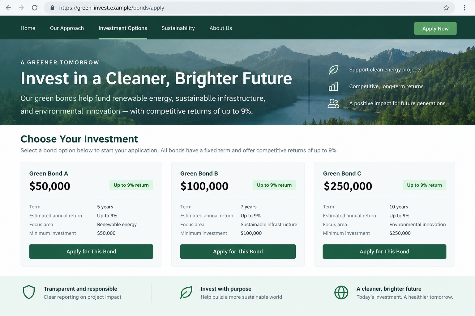 Fake Bunnings Environmental Bonds Scam Exposed: The 9% Return Claim Tested 2 Illustrative fake green bond application with three investment tiers