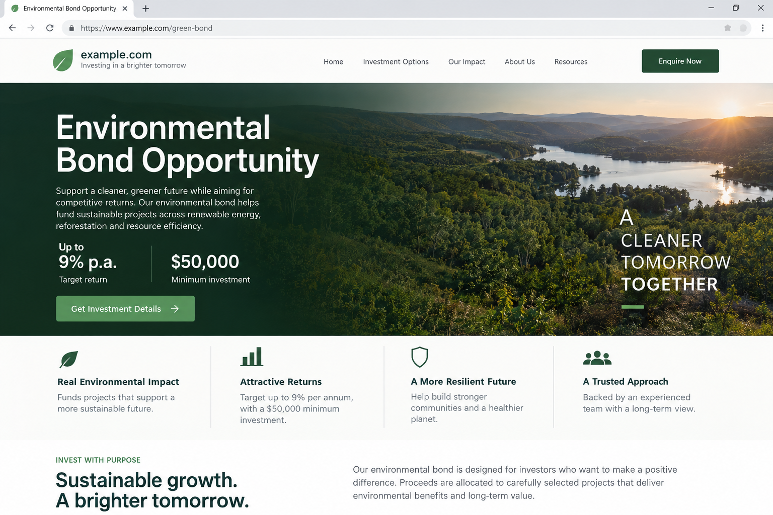 Fake Bunnings Environmental Bonds Scam Exposed: The 9% Return Claim Tested 1 Illustrative environmental bond page promising up to 9% returns