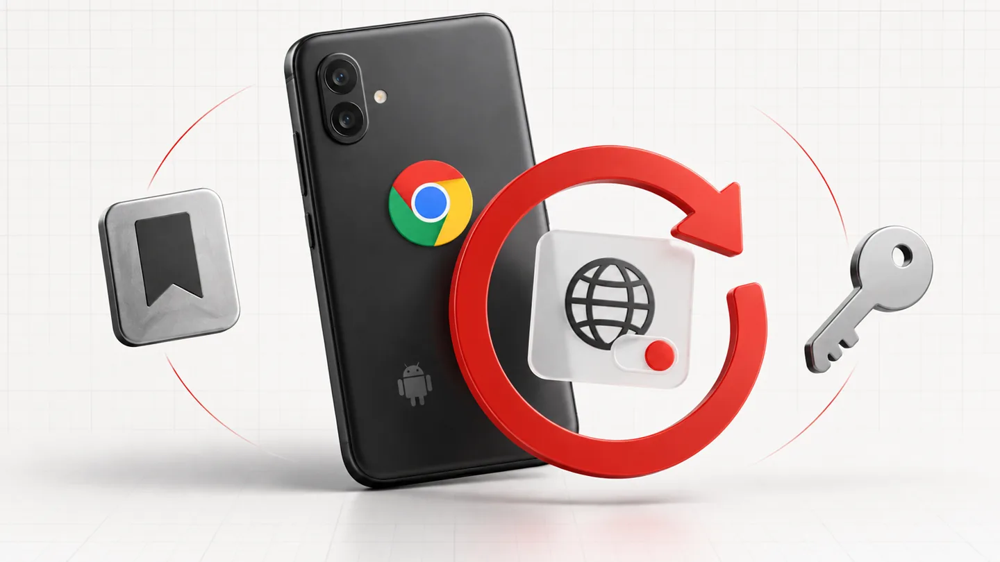 Reset Chrome on Android: Clear Unwanted Settings and Know What You Lose 1 Illustration showing a careful Android Chrome cleanup with a backup checkpoint before data removal