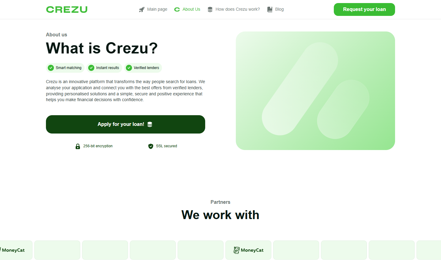 Crezu Loan Review: Matching Service, Data Sharing, and Real Borrower Risks 2 Crezu About Us page describing its loan matching role rather than direct lending