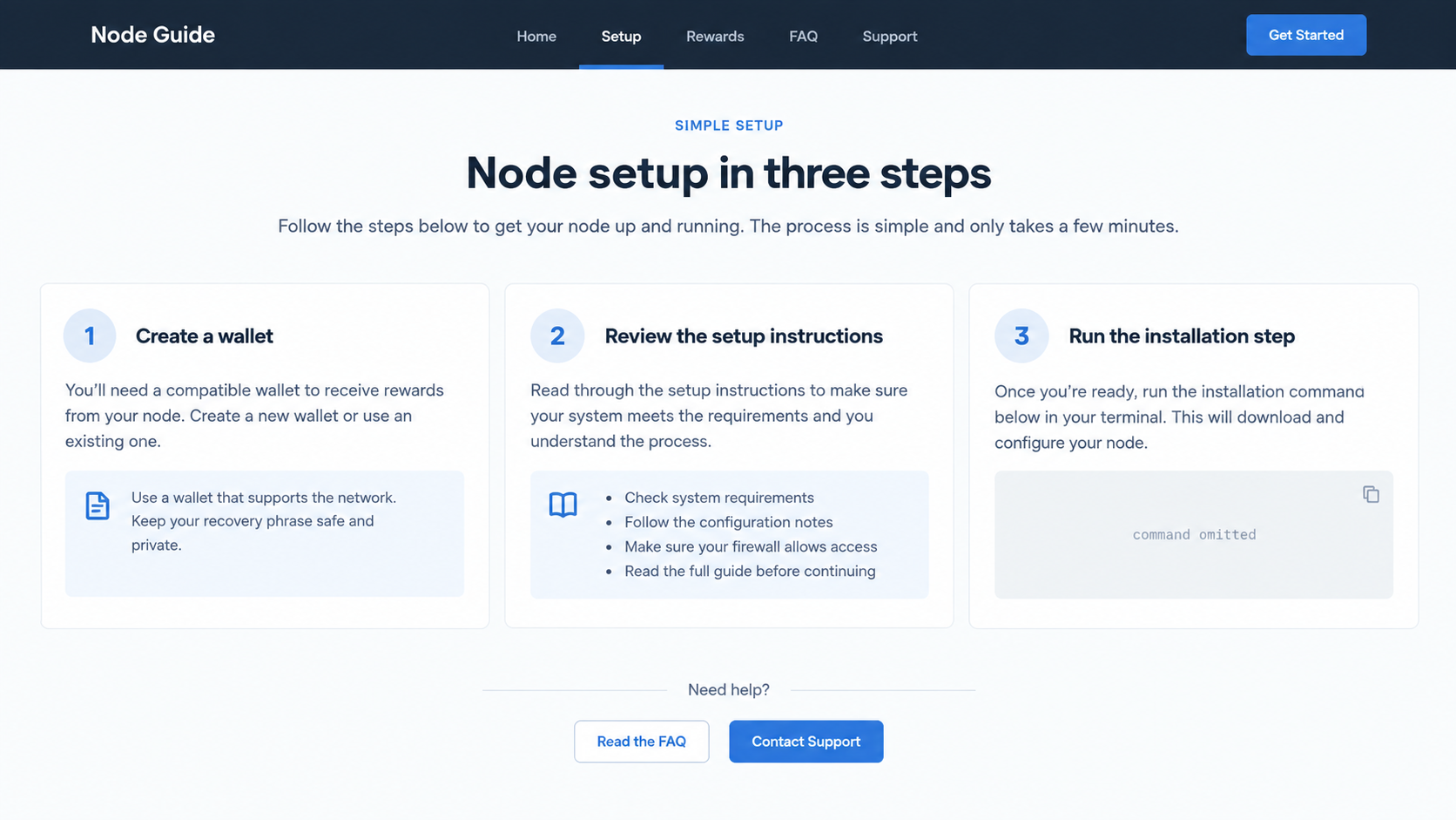 Crypto Node Tutorial Scam Exposed: Fake Setup Guides That Drain Wallets 2 Illustrative node setup page with executable command intentionally omitted