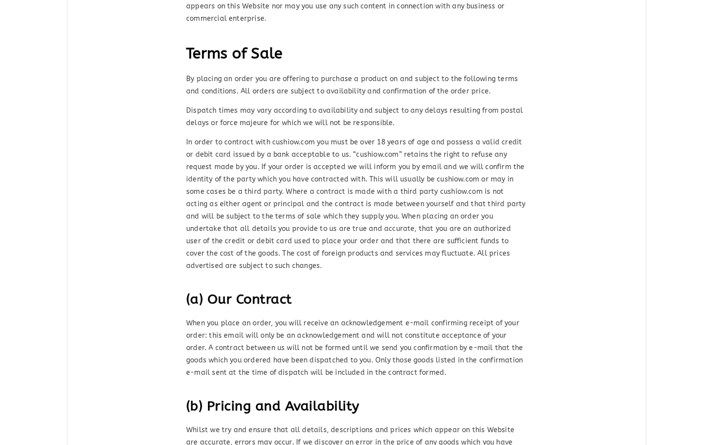 Cushiow Reviews: Sneaker Authenticity, Buyer Complaints and Return Risks 1 Cushiow terms of sale describing the contracting party and order acceptance