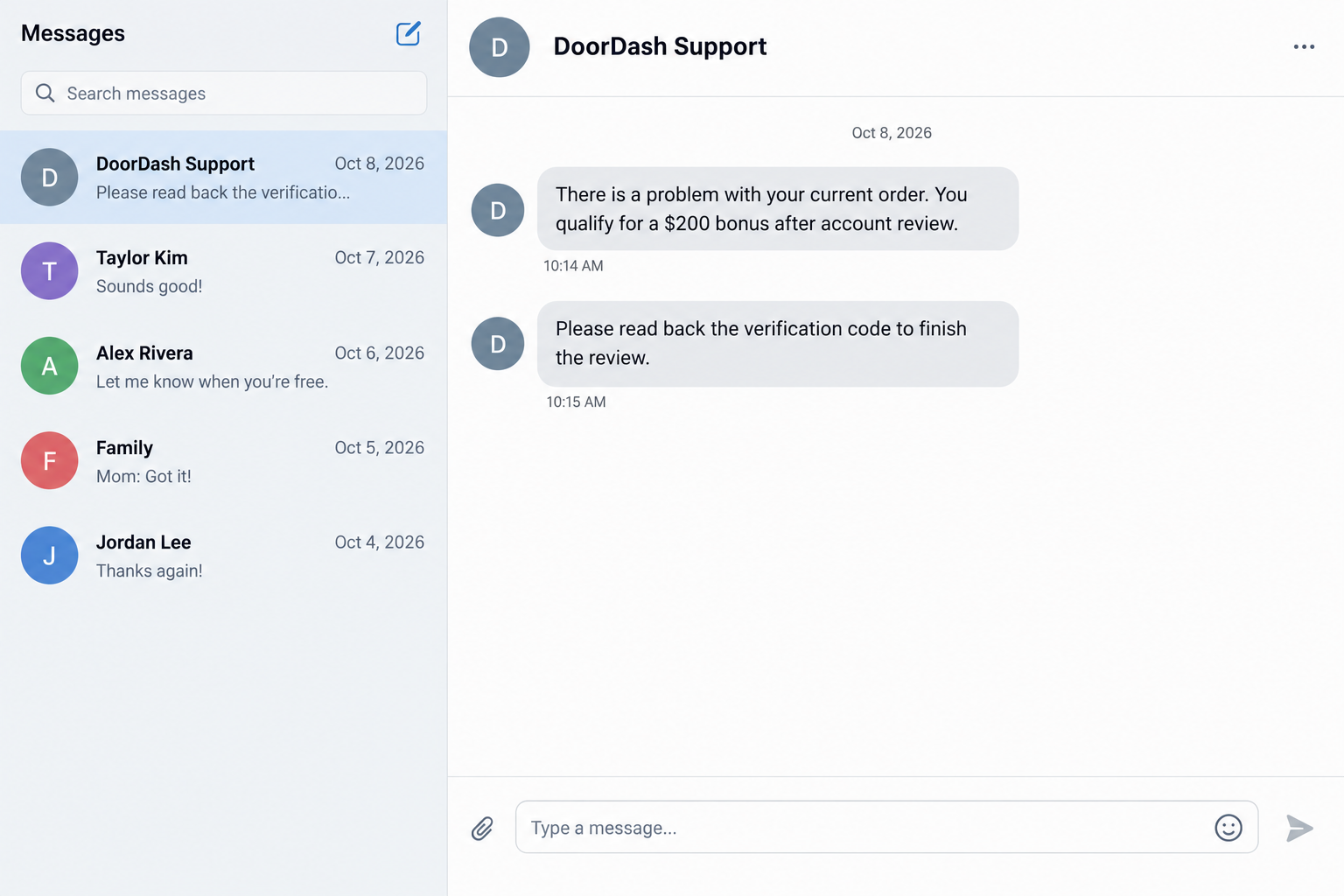 DoorDash Support Scam: Fake $200 Bonuses and Stolen Dasher Account Codes