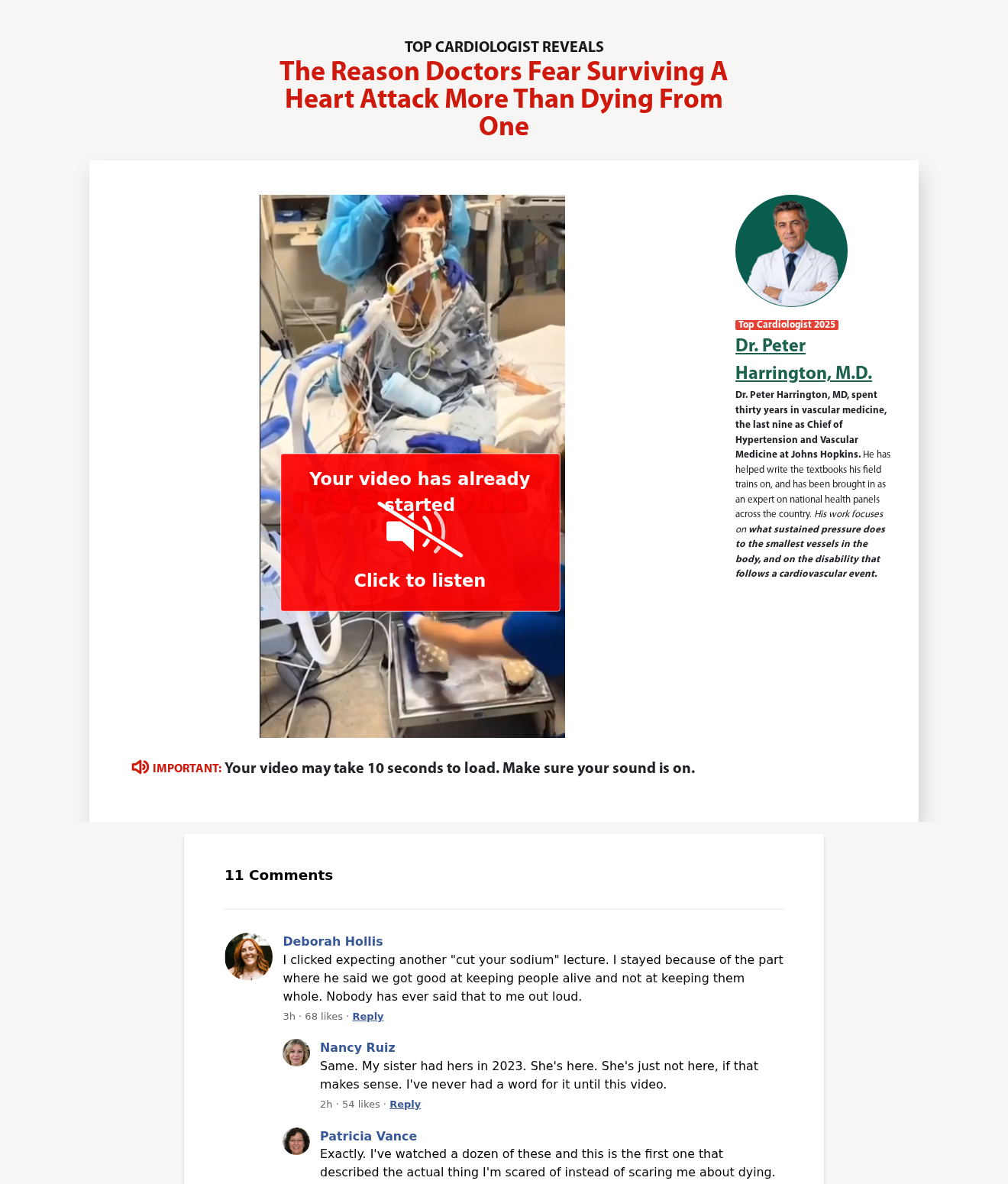 Dr. Peter Harrington Blood Pressure Recipe: Scam or Legit? Claims Checked 1 Original Peter Harrington promotional biography claiming Johns Hopkins leadership beside the Vital Flush video