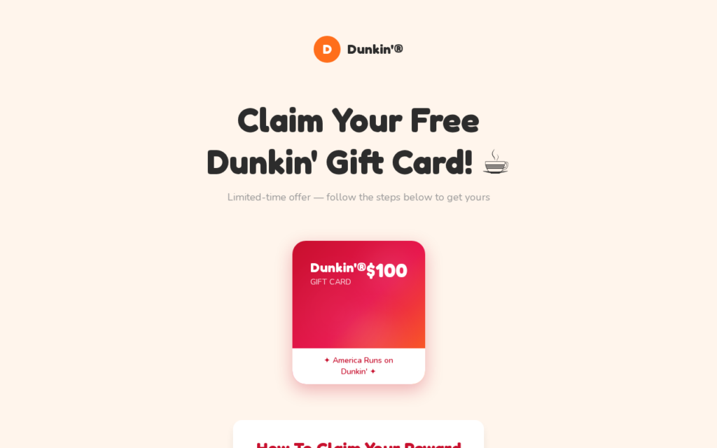 Dunkclaim.xyz EXPOSED - Gift Card Bait or Real Reward? 1 Dunkclaim.xyz scam