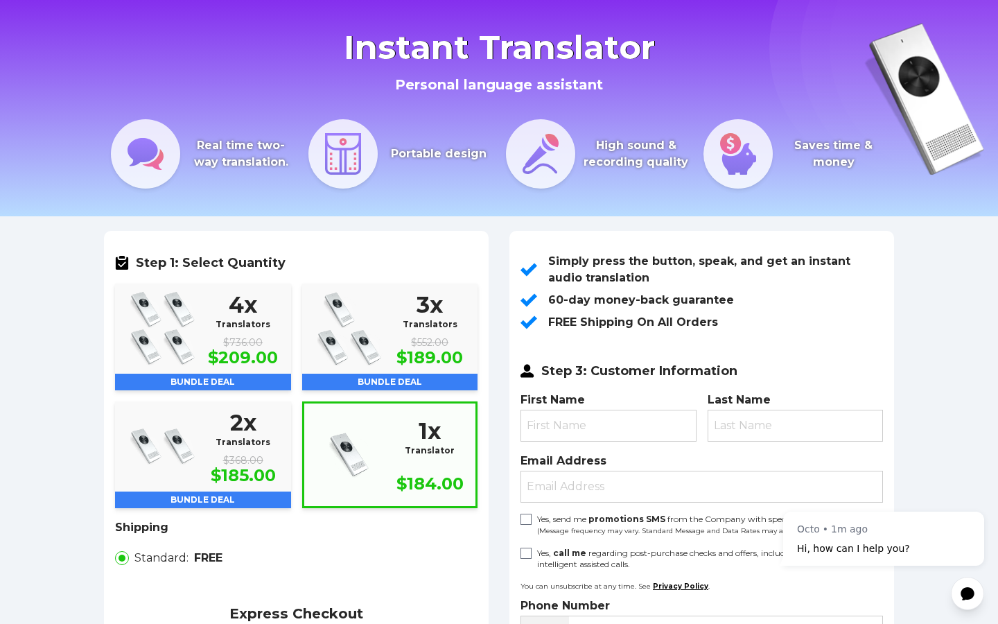 Enence Translator Review: Bundle Pricing, App Limits and Key Return Risks 1 Enence Translator quantity selection and bundle pricing page