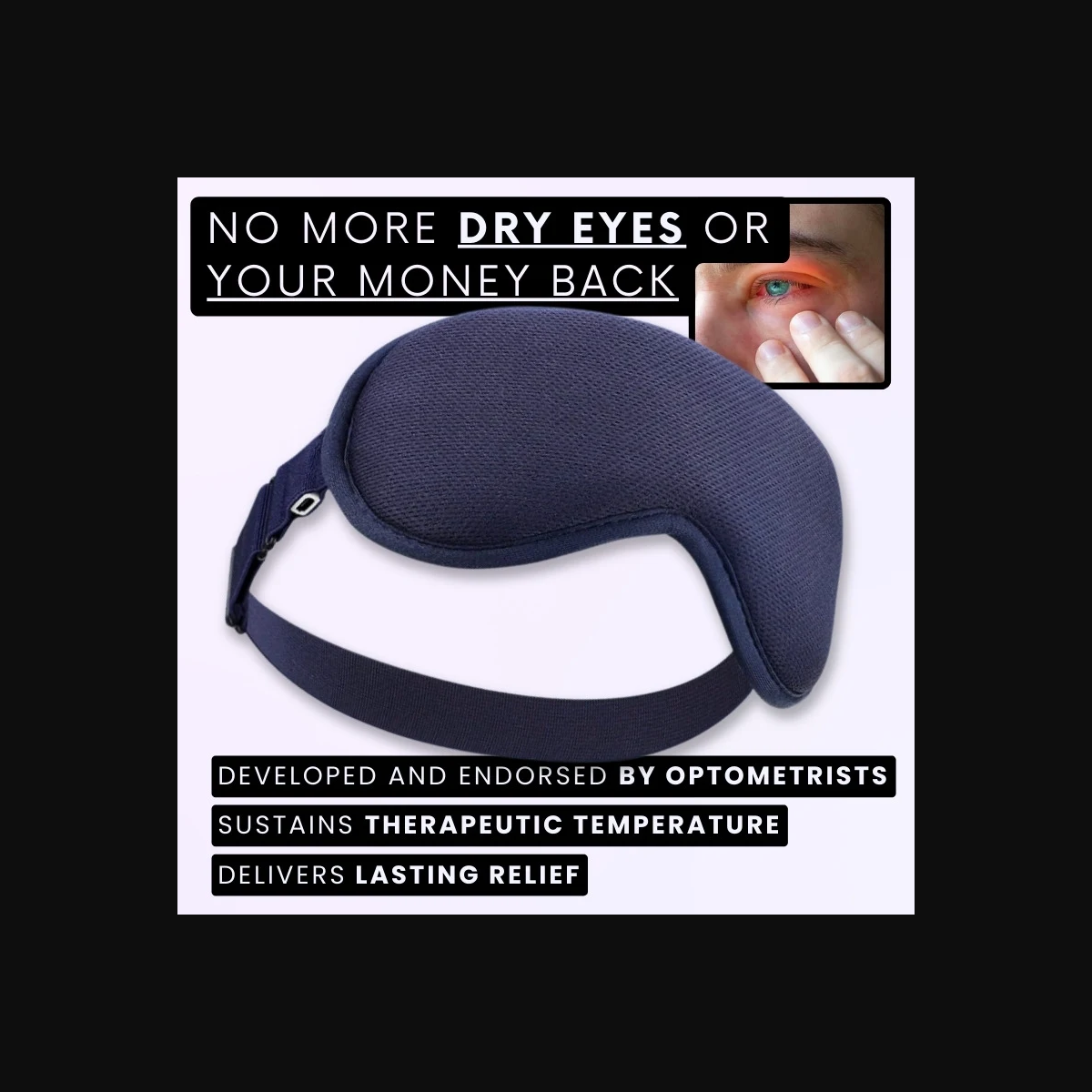 EYEMOS DryRelief Eye Mask: Relief Claims, Trial Terms and Buying Advice 1 Original EYEMOS DryRelief product image published on the merchant landing page