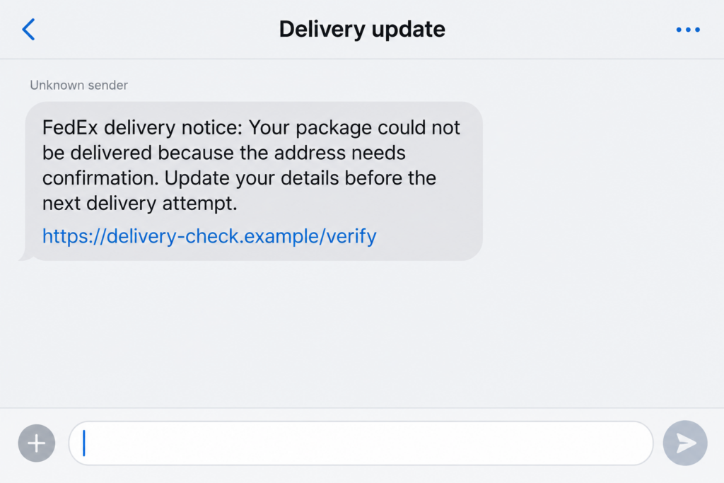 FedExvq.com Delivery Text Scam: Fake Address Verification Link Explained
