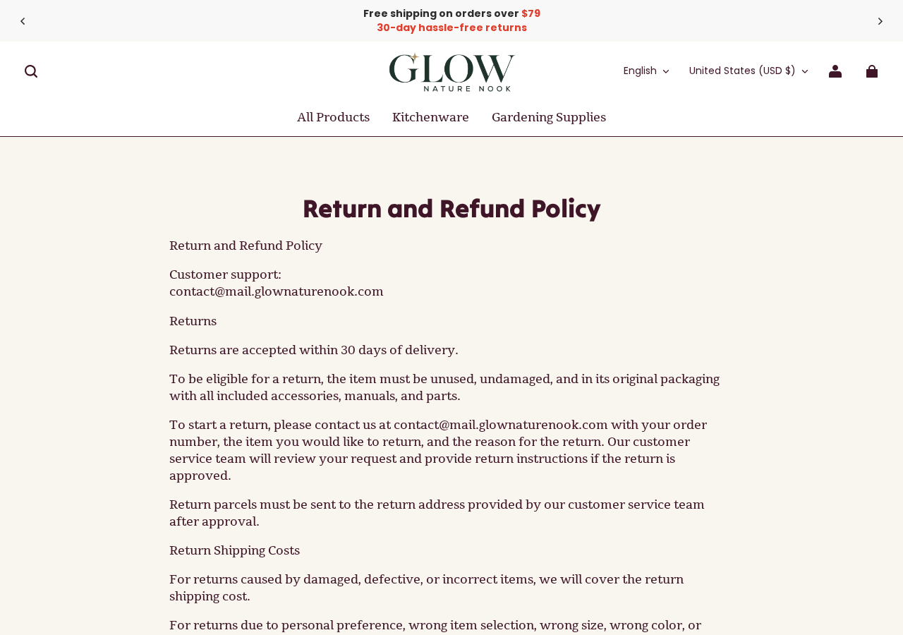 Glow Nature Nook Review: Shipping, Return Fees and Seller Details Checked 2 Glow Nature Nook return policy showing approval requirements and return shipping rules