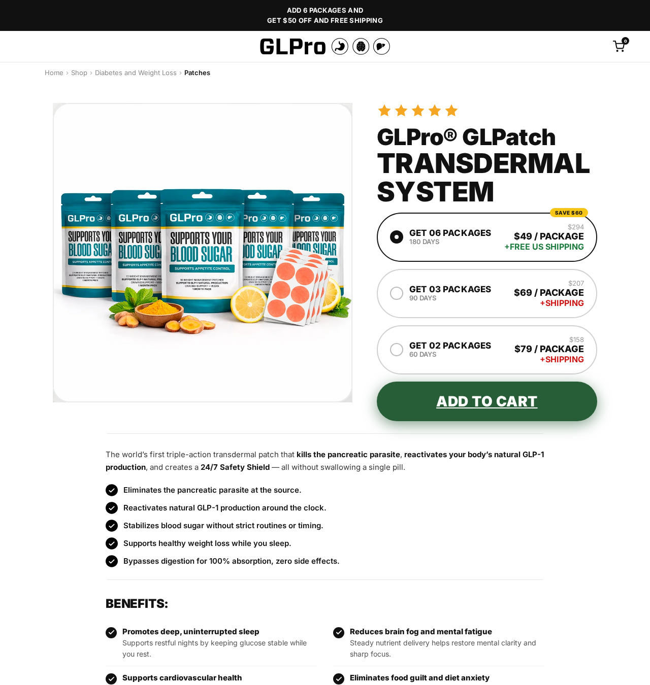 GLPatches Appetite Control EXPOSED: Medical Claims and a Refund Policy Trap 3 GLPro GLPatch sales page advertising a pancreatic parasite theory, 100% absorption and zero side effects