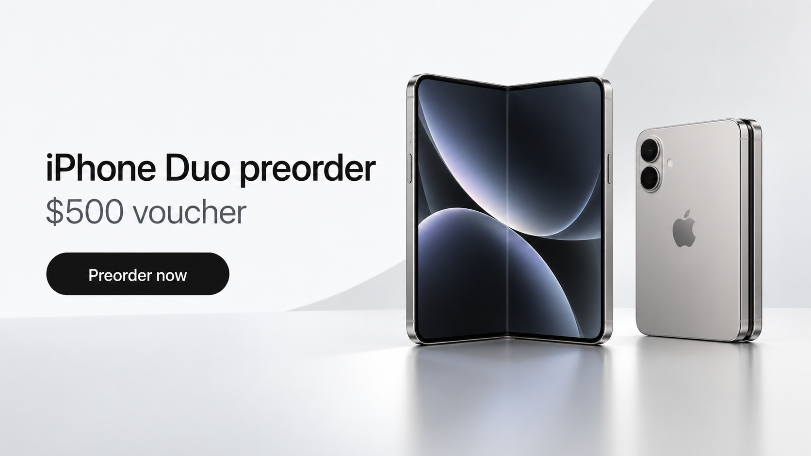 Fake iPhone Duo Preorder Scam Exposed: $500 Voucher Hides DarkSword Attack 1 Illustrative counterfeit foldable iPhone preorder webpage offering a $500 voucher