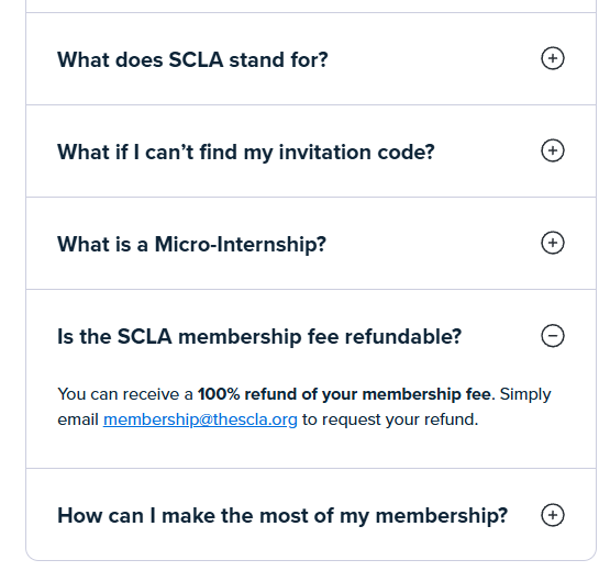 Is SCLA Legit? The $95 Honor Society Fee and Refund Conflict Explained 2 SCLA membership FAQ promising a 100% refund of the fee by email