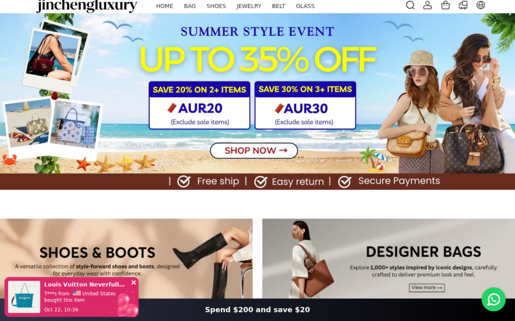 Jinchengluxury.com EXPOSED - Shopping Scam or Legit? Key Findings 1 Jinchengluxury.com scam