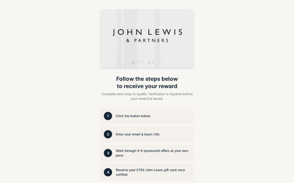 John-lewis-gift-card-claim.pages.dev Review: Scam or Legit? 1 John-lewis-gift-card-claim.pages.dev scam