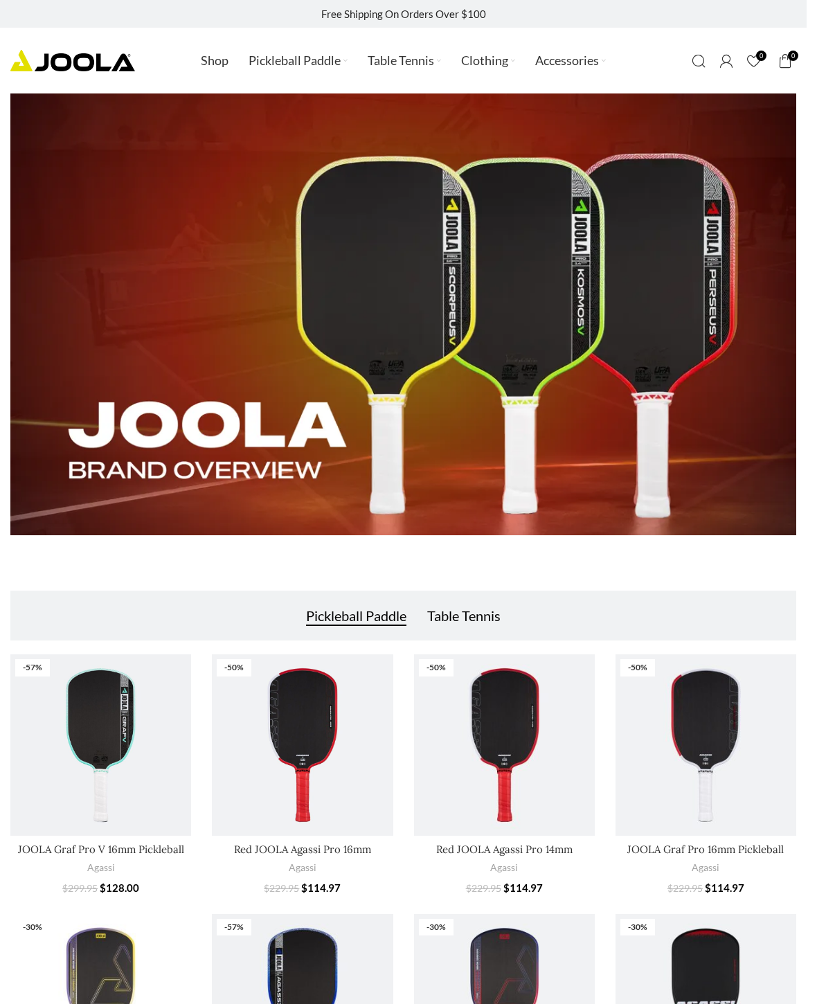 Joolauspickleball.com Review: Official Store Claims and Payment Red Flags 1 Joolauspickleball.com storefront displaying JOOLA branding and discounted pickleball paddles