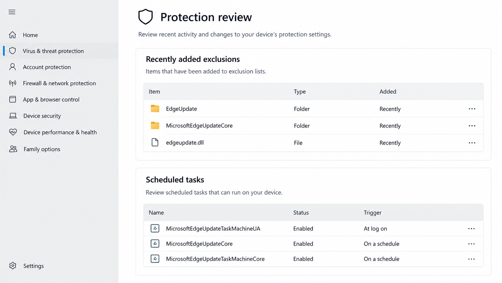 Kothamine Malware Hidden in npm Packages: How It Arrives and What to Check 2 Illustrative security review listing suspicious exclusions and scheduled tasks