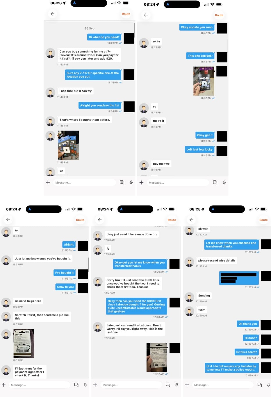 Lalamove Roblox Gift Card Scam: The Delivery Shortcut That Costs Riders 1 Original police-published Lalamove conversation asking a rider to buy Roblox cards and send scratched redemption codes