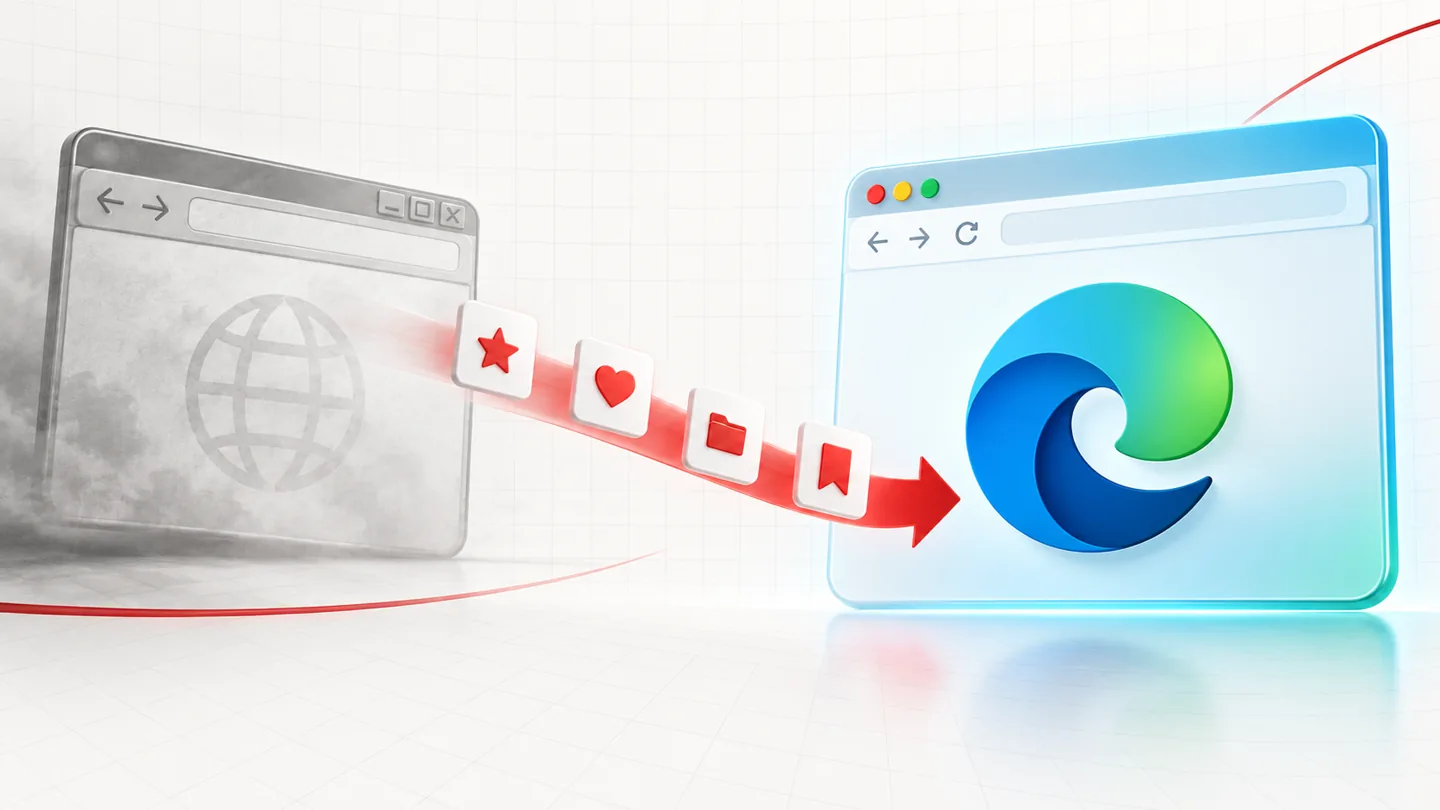 Internet Explorer Reset Guide: What Still Works and When to Use Edge Now 1 Illustration of a legacy browser being replaced by a modern supported browser while preserving bookmarks