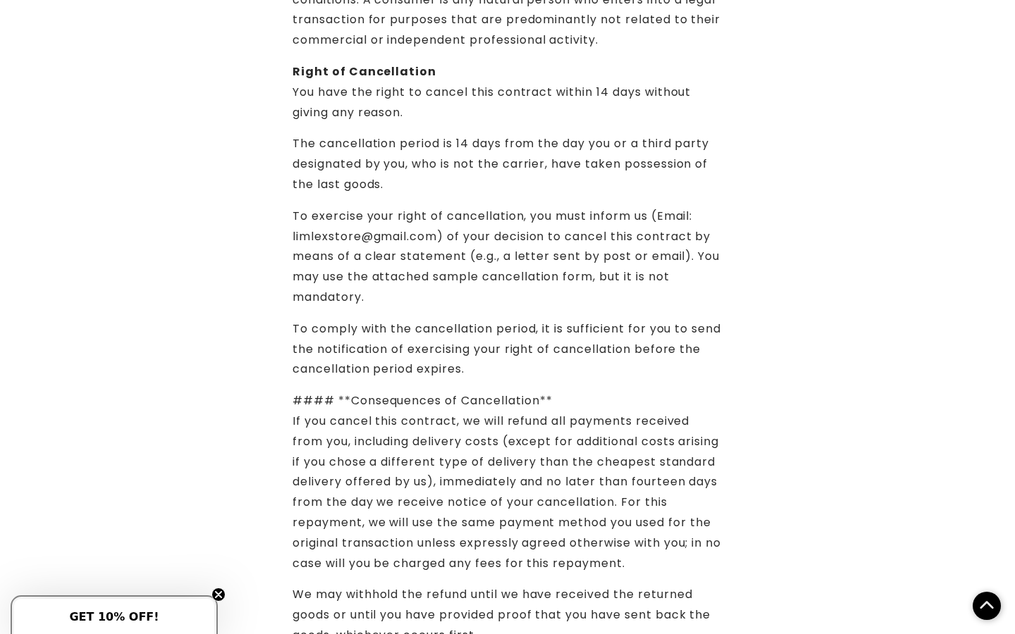 Limlex Coating Spray Reviews: Eight-Month Claims and Return Risks Checked 2 Limlex policy explaining 14-day cancellation and its cancellation email address