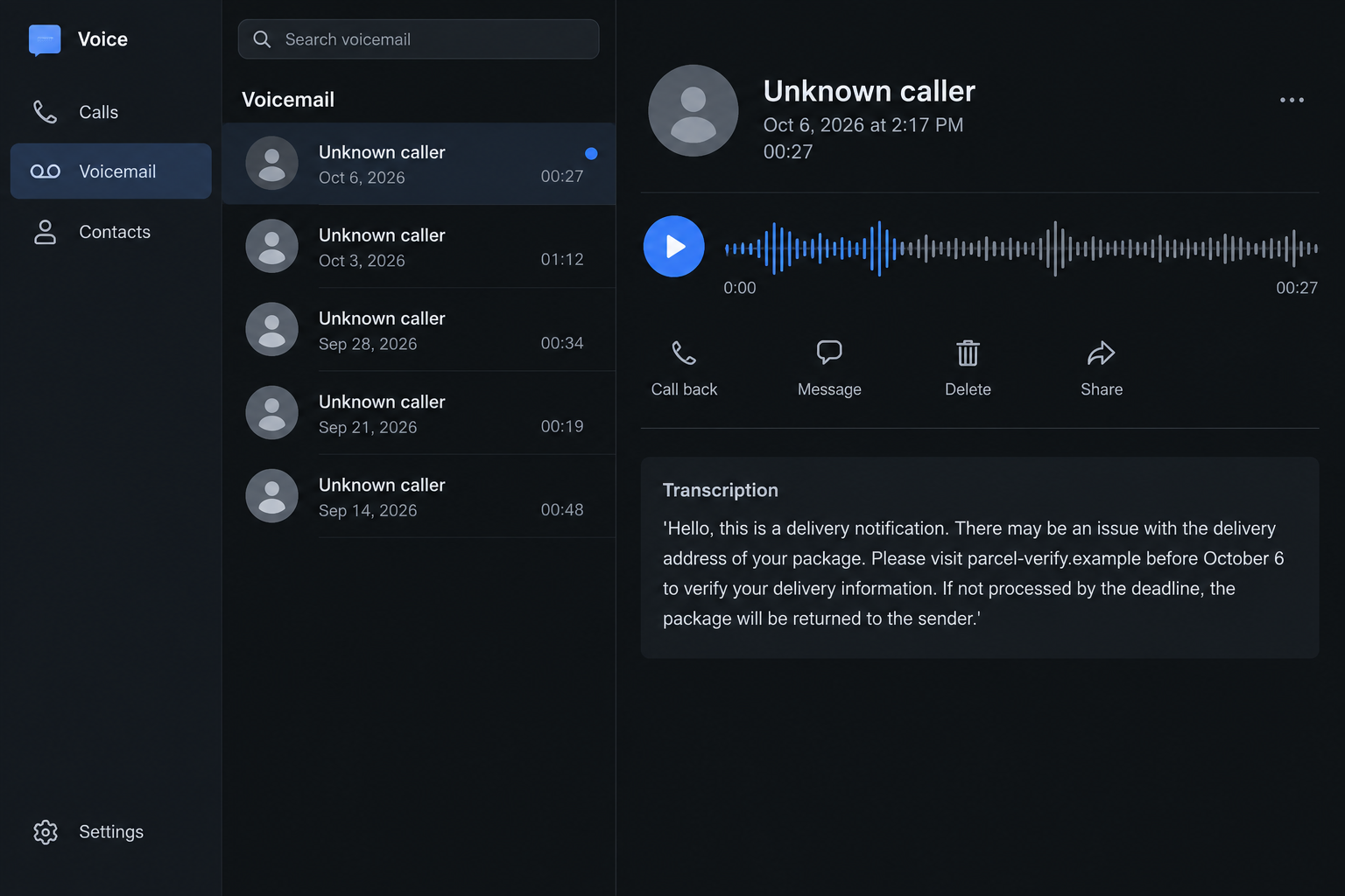 FedEx Delivery Voicemail Scam: The Address Deadline Leads to a Fake Site