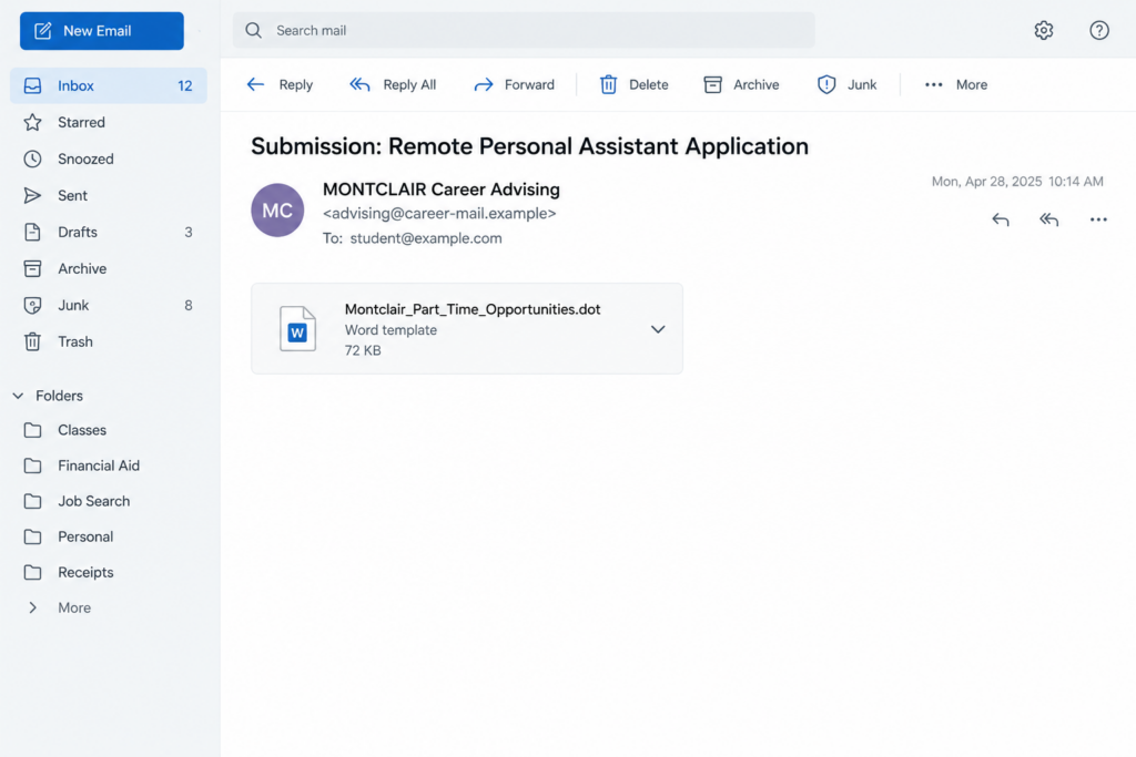 Montclair Job Email Scam: A Fake Assistant Role Arrives In A Word Template