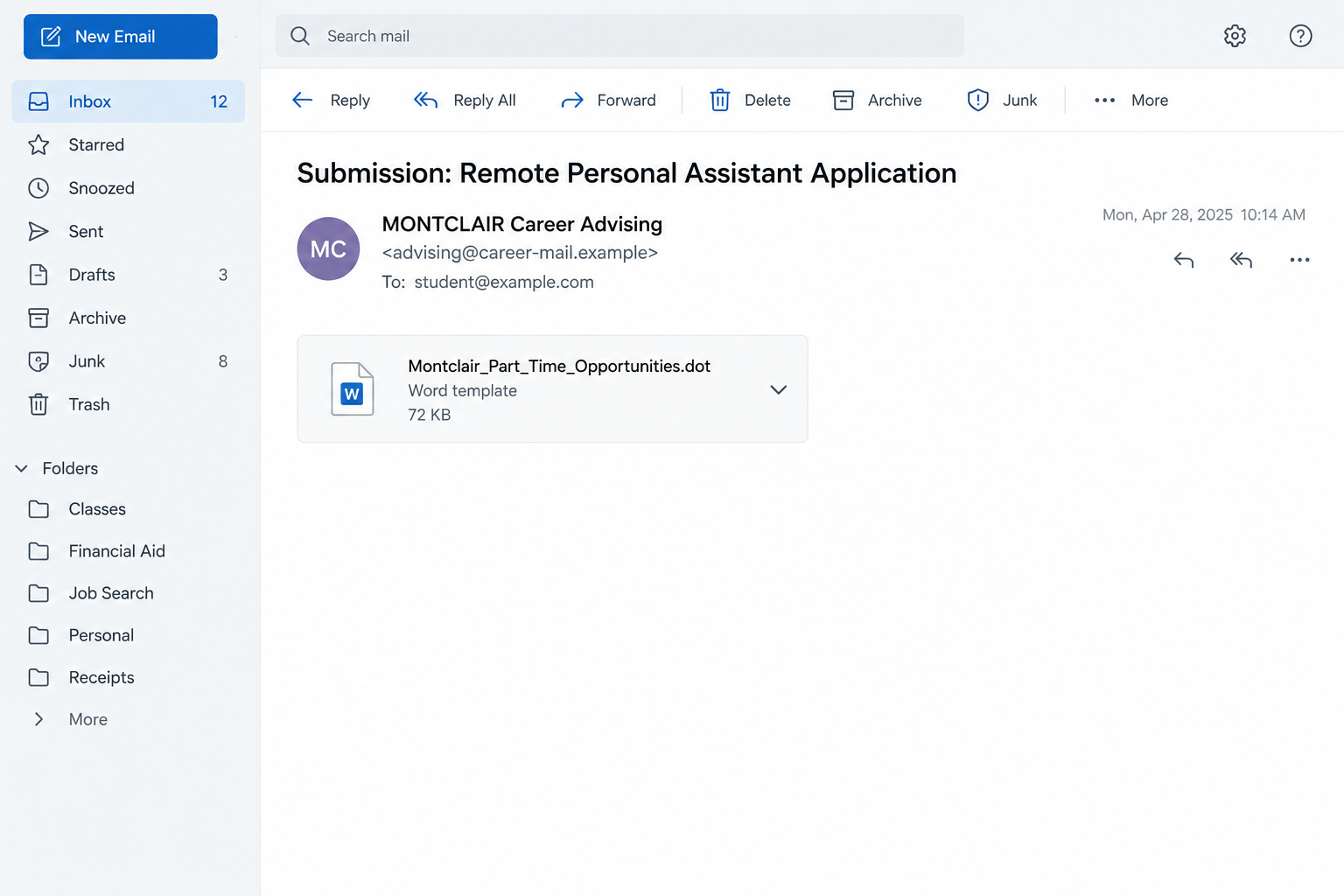 Montclair Job Email Scam: A Fake Assistant Role Arrives in a Word Template