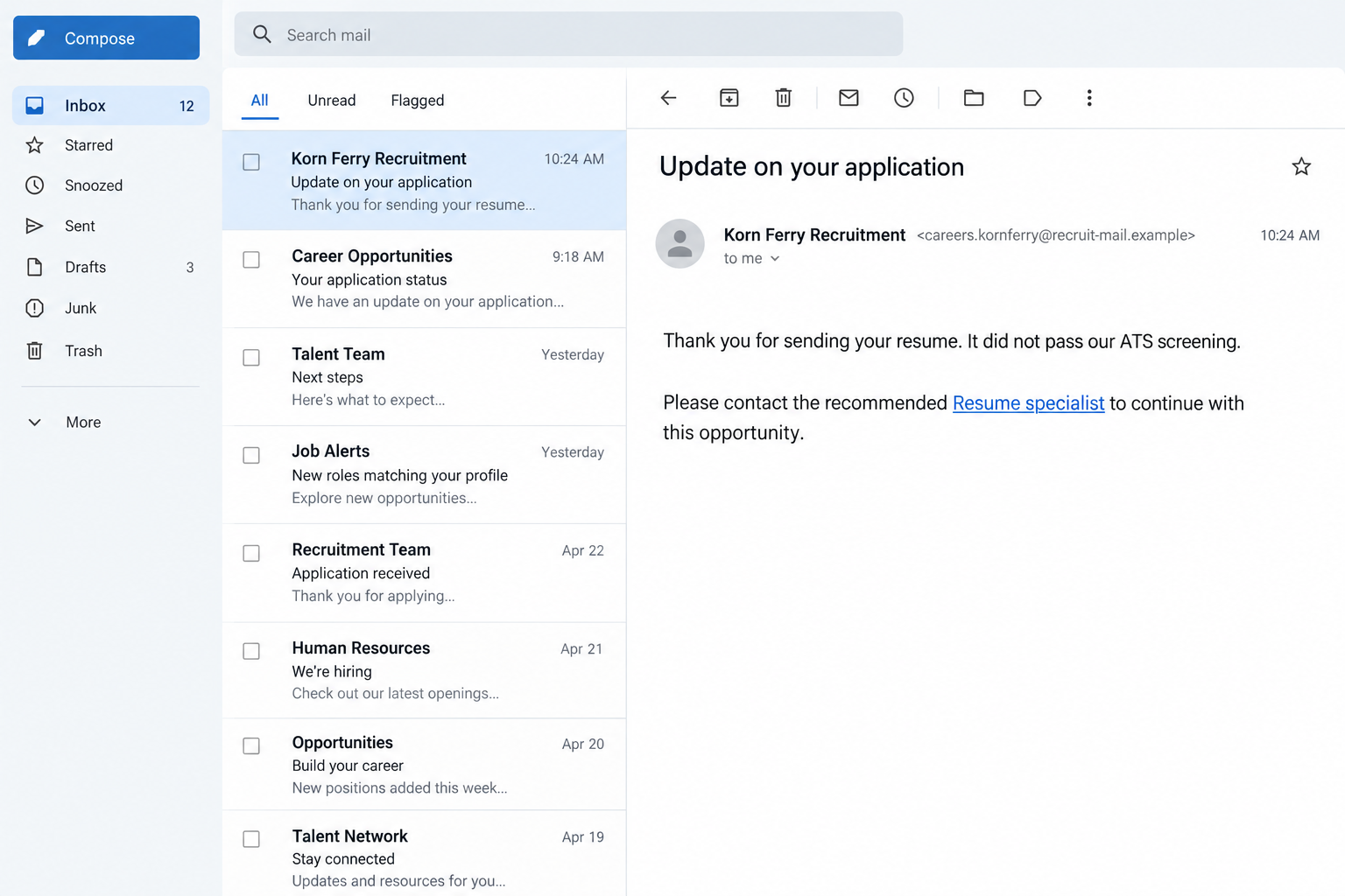 Korn Ferry Recruiter Scam: Fake ATS Rejection Pushes Paid Resume Services