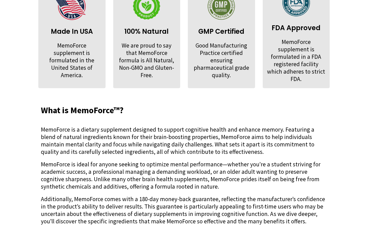 MemoForce promotion showing an FDA Approved badge above facility-registration wording