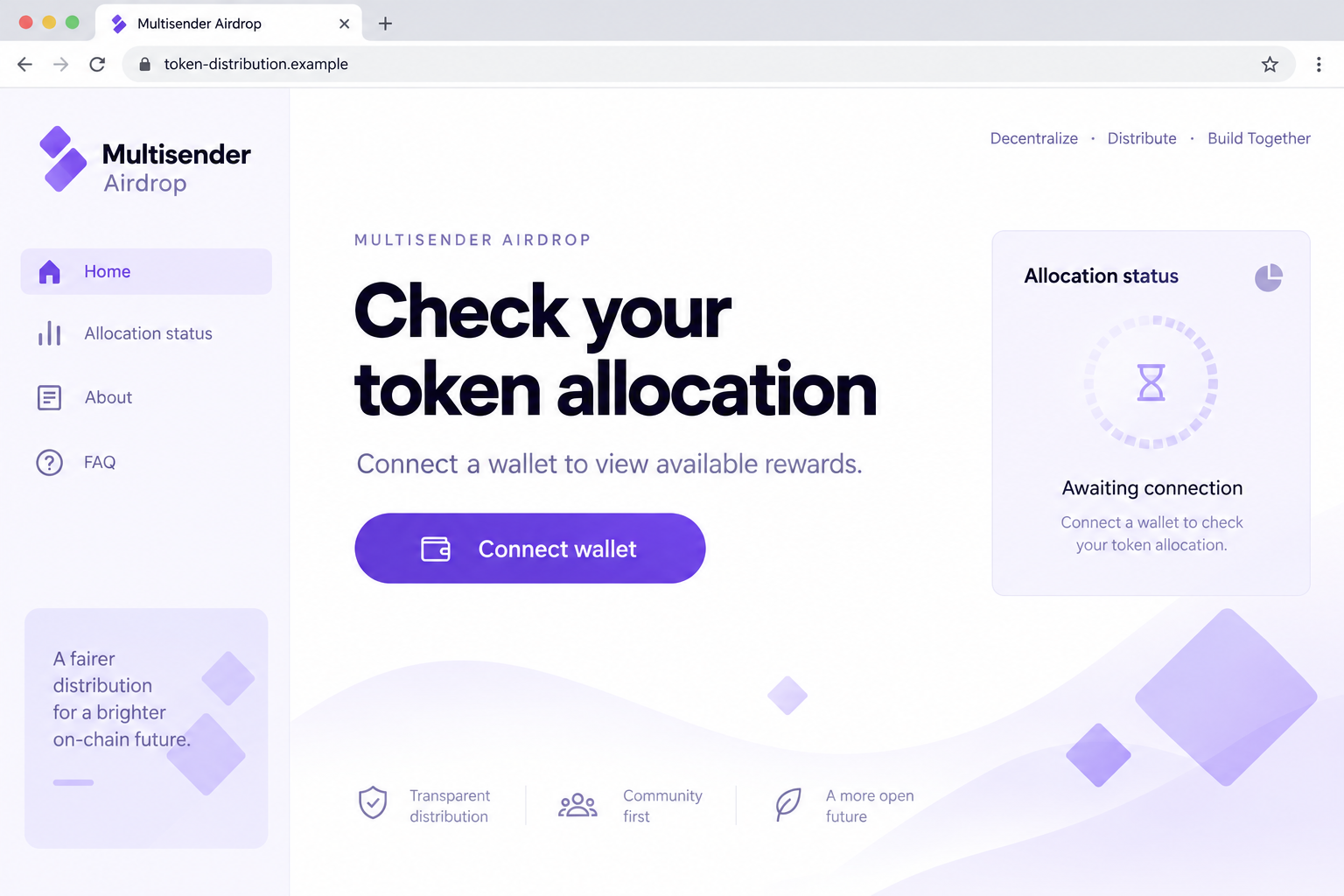 Multisender Airdrop Scam Exposed: Fake Claim Pages and Wallet Approval Risk 1 Fictional Multisender airdrop claim page illustration with a nonfunctional example address