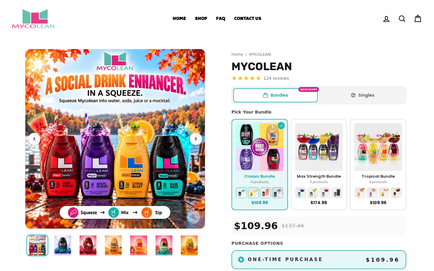 Mycolean Drops Reviews: Safety, Subscriptions and Refund Terms Explained 1 Mycolean liquid enhancer product page with bottle bundles and one-time purchase option