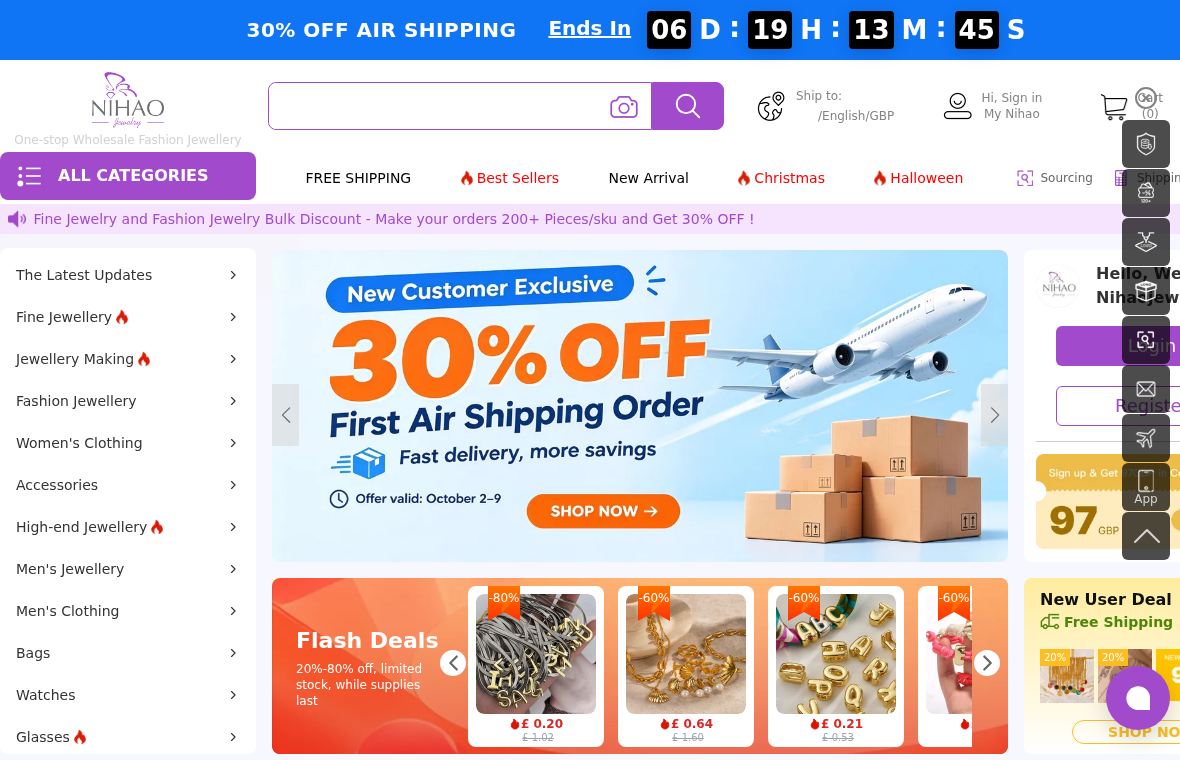 NihaoJewelry Review: 30-Day Refund Claim Meets a 7-Day Return Deadline 1 NihaoJewelry wholesale jewelry storefront showing fashion accessories and sale offers