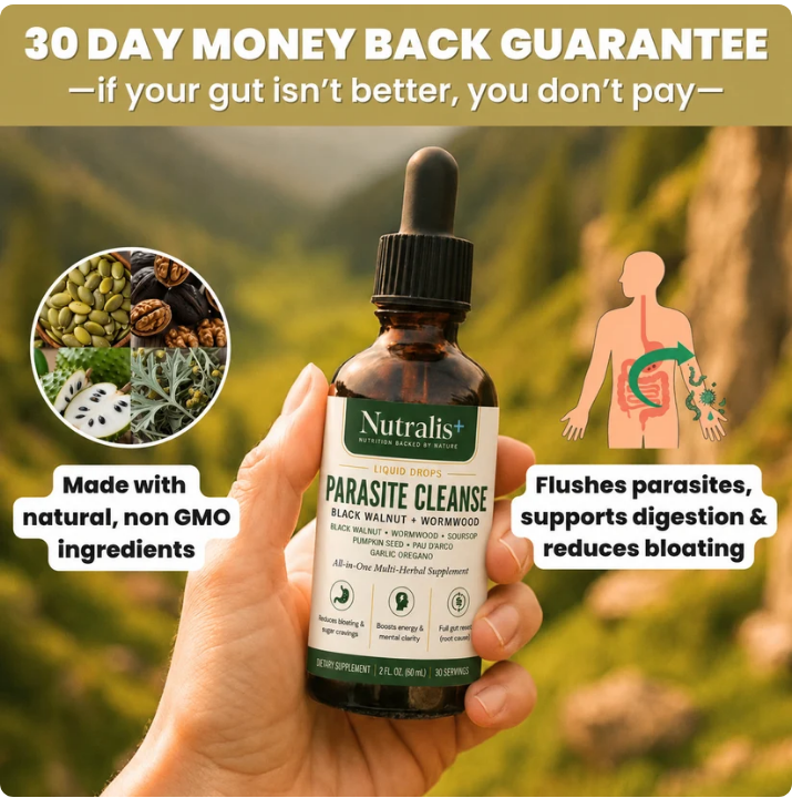 Nutralis Black Walnut Wormwood Parasite Cleanse bottle from the product gallery with a 30-day money-back promise