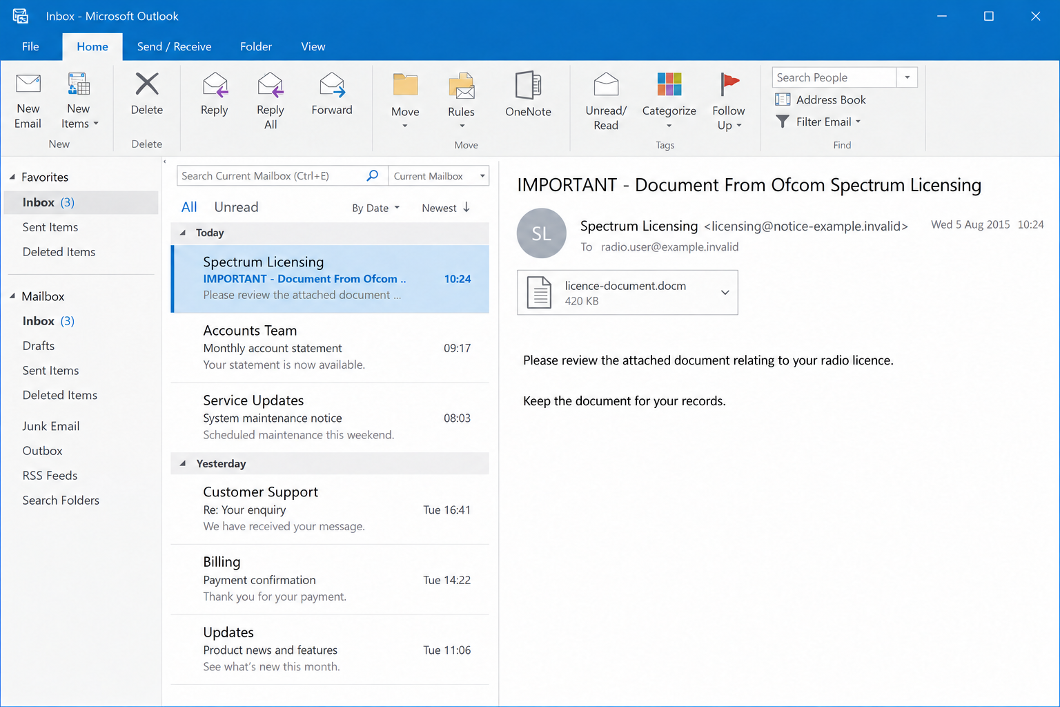 Ofcom Spectrum Licensing Email Scam: Fake Document and Macro Malware Trap