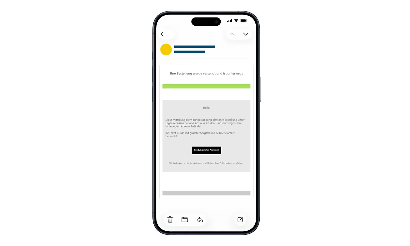 Planzer Delivery Email Scam: The CHF 5.21 Fee That Puts Your Card at Risk 1 Fraudulent Planzer dispatch email with a shipment-status button