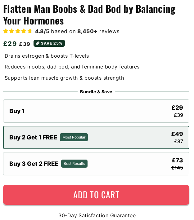 Archived September 2025 PURO Vitality Boost product page promising hormonal changes and promoting larger bottle bundles