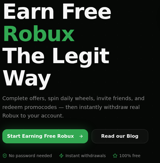 Rbxreal.click, ClaimRBX and Bloxclaim: Free Robux Claims Explained Clearly 2 ClaimRBX homepage promotion describing offers and instant Robux withdrawals