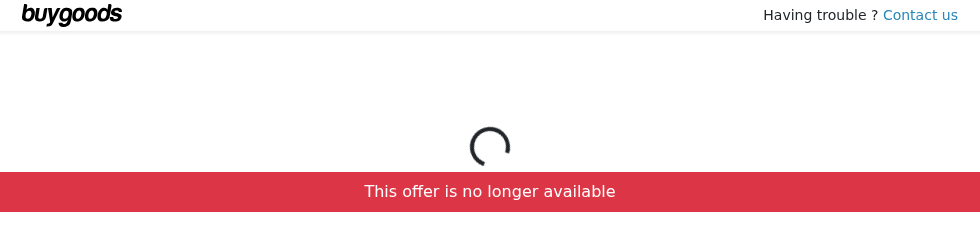 BuyGoods checkout linked from LipoVive showing that the offer is no longer available