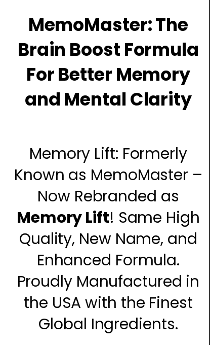 Live promotional page stating that MemoMaster has been rebranded as Memory Lift
