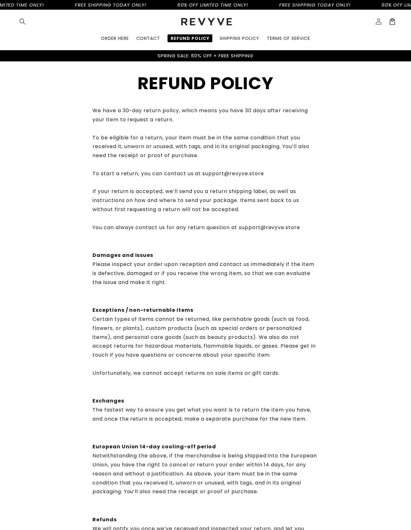 REVYVE Hair Regrowth Cap Exposed: Scam or Legit? Claims and Costs Checked 2 REVYVE refund policy requiring unused merchandise and excluding sale items and personal-care products