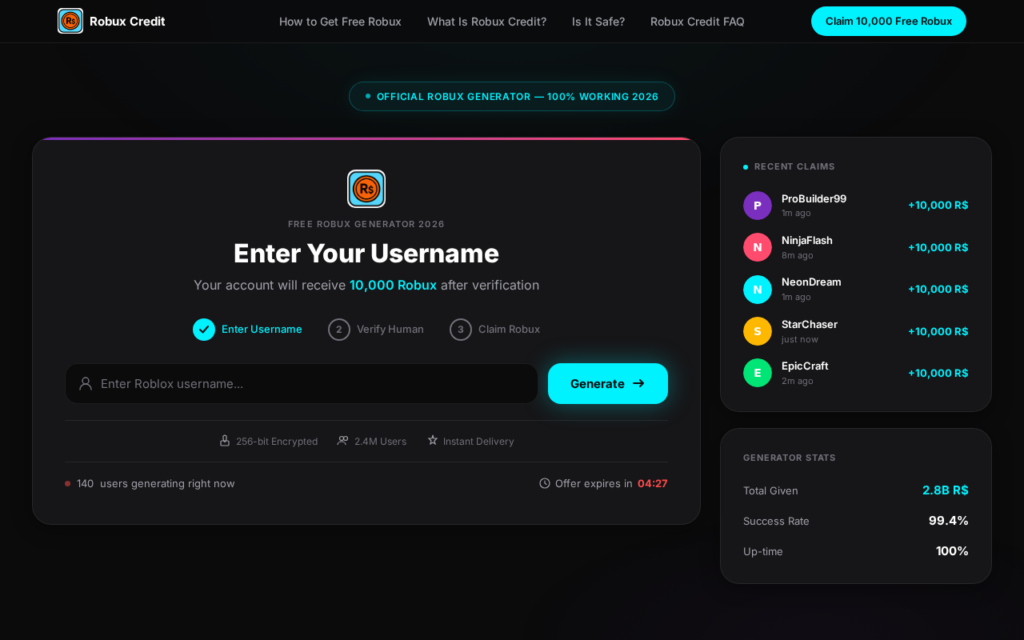 Robux-credit.sbs scam