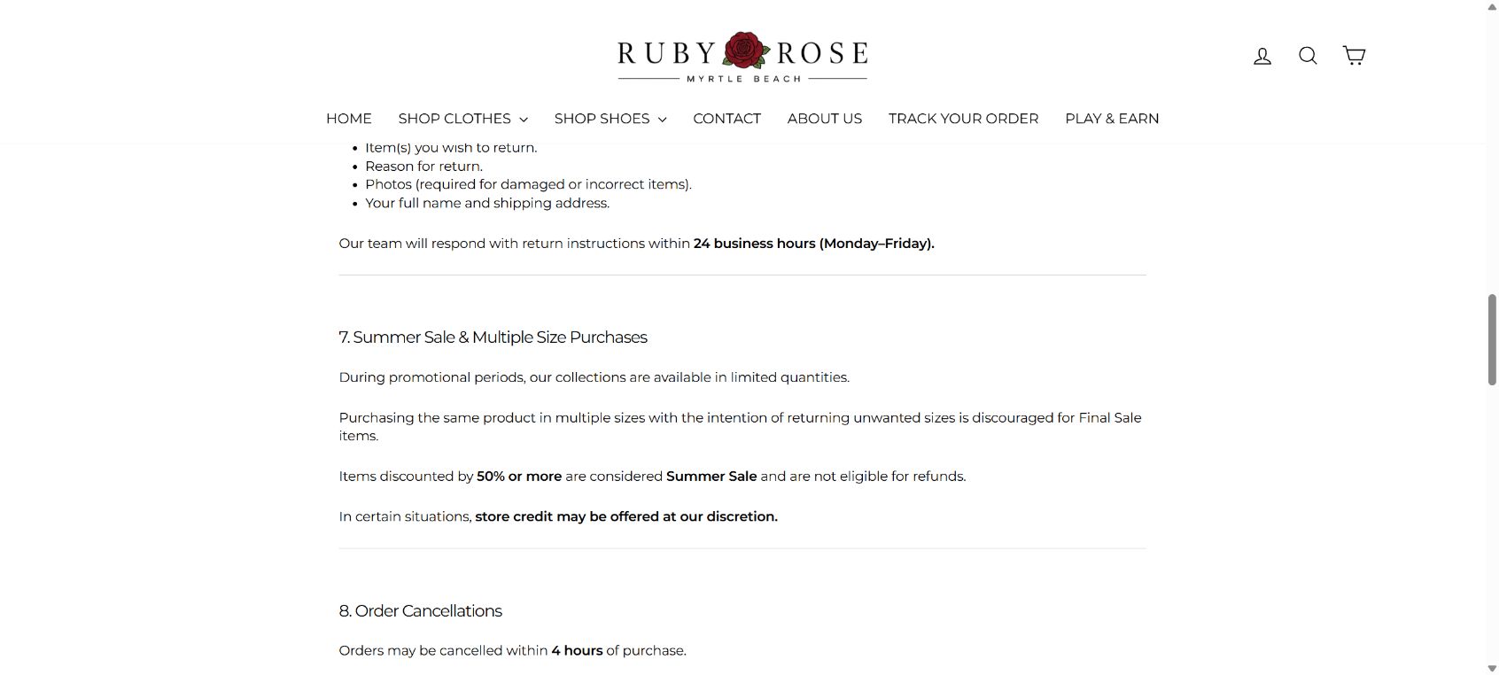 Ruby & Rose Review: Sale Refund Exclusions, Fees and Cancellation Limits