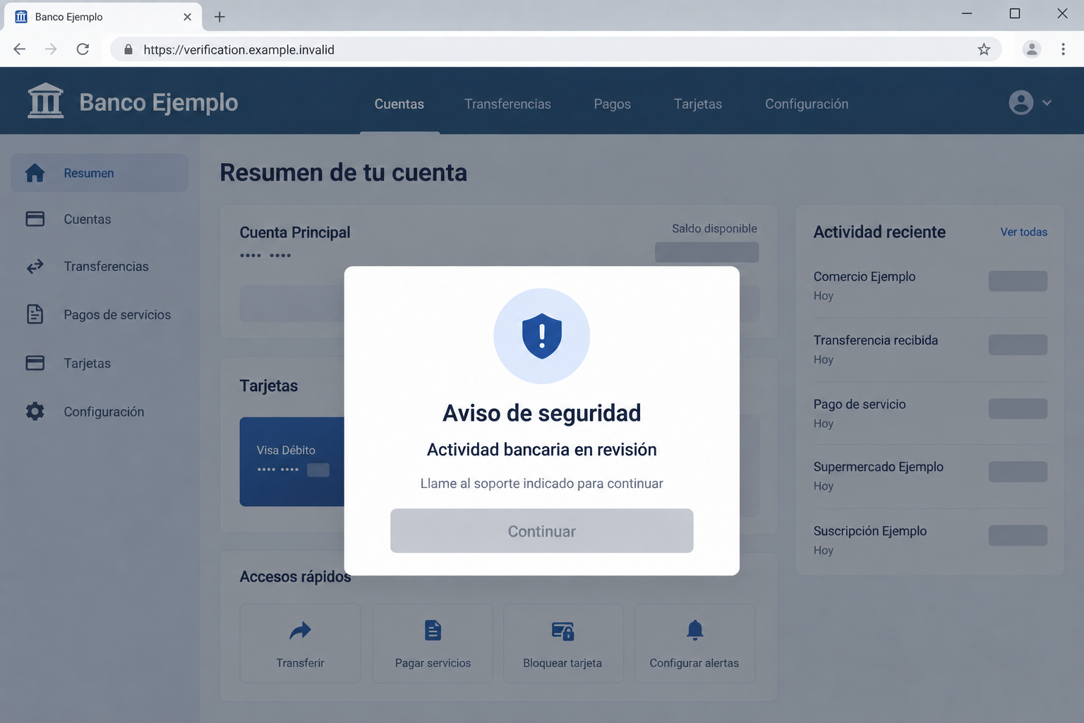 SCMBANKER Removal Guide: Bank Alert Deception and Windows Account Risks 1 Illustrative Spanish bank security warning associated with the SCMBANKER banking fraud pattern
