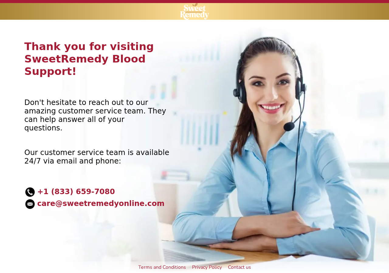 Sweet Remedy Blood Support EXPOSED - Scam or Legit? Full Investigation 1 SweetRemedy Blood Support contact page showing the published customer service number