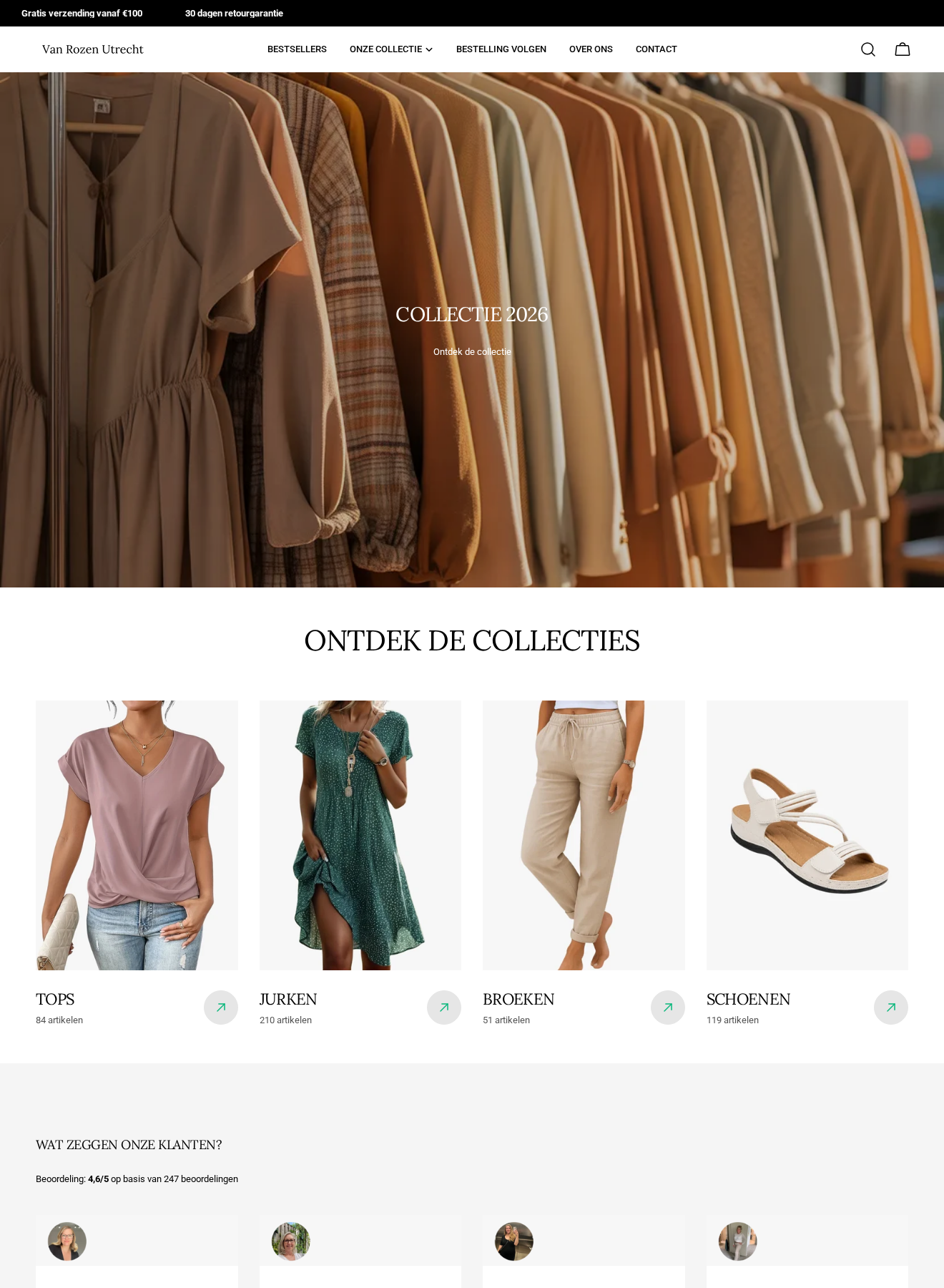 Van Rozen Utrecht Exposed: Scam or Legit? The Hong Kong Returns Problem 1 Van Rozen Utrecht storefront displaying Dutch-language clothing collections and a 30-day return guarantee