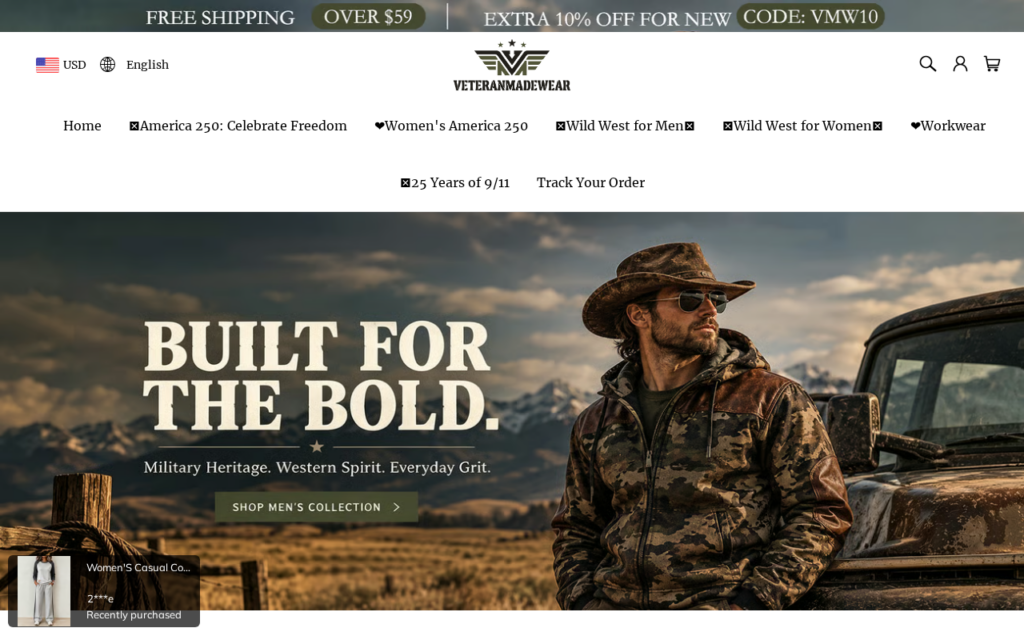 Veteranmadewear.com scam