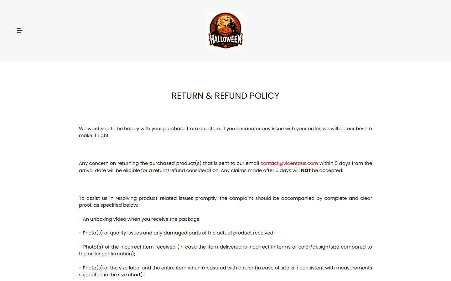 Vicenly Review: Five-Day Returns, Cancellation Fees and Buyer Risks 2026 2 Vicenly return policy limiting claims to five days after delivery