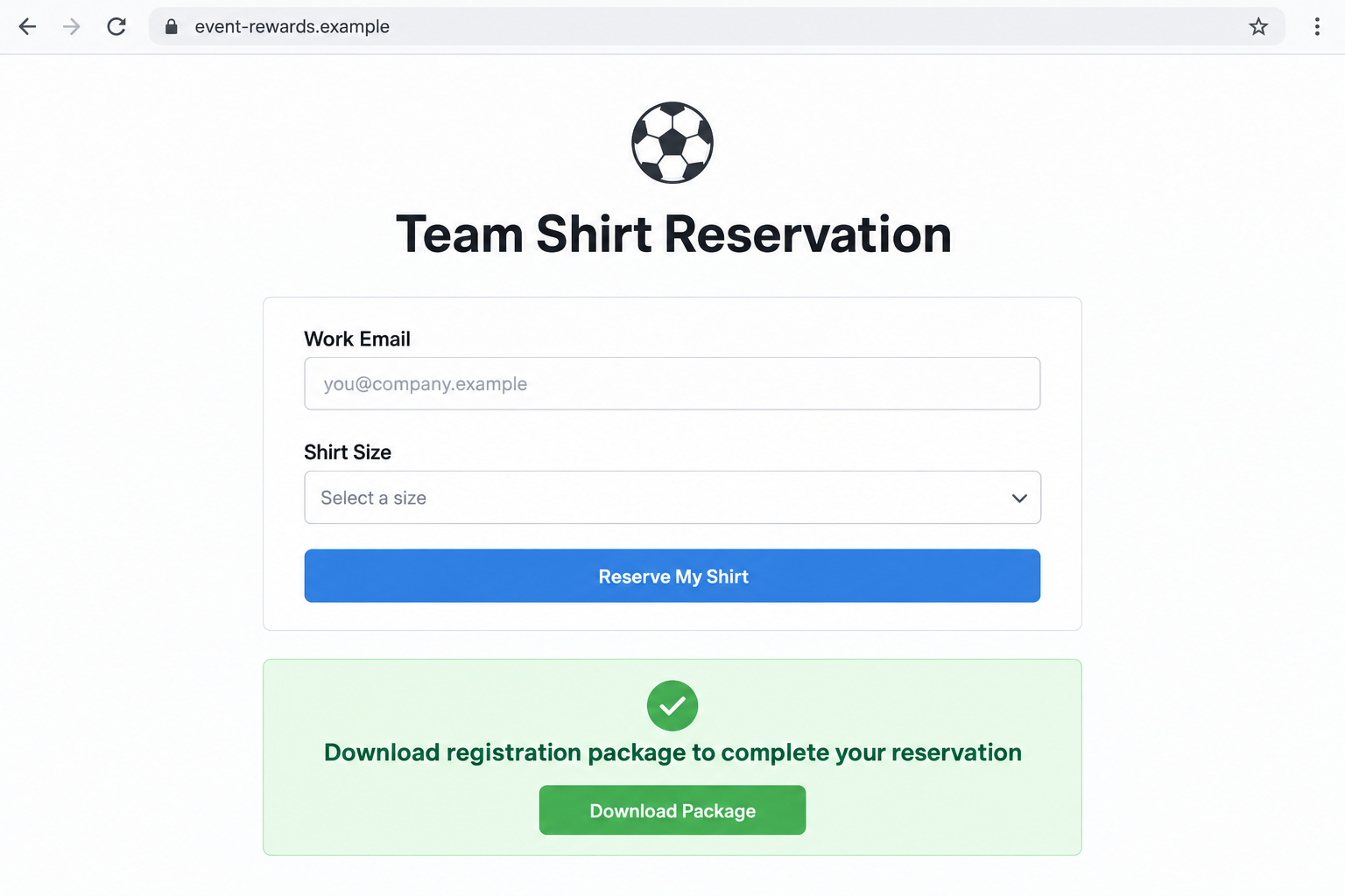 World Cup Company T-Shirt Email Scam: Voidrift Malware Lure Fully Exposed 2 Illustrative reconstruction of a shirt claim page leading to a package download, not an actual campaign screenshot
