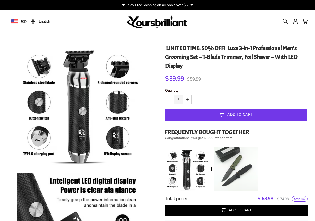 YoursBrilliant Store Review: 50% Discount Claim and Return Policy Risks 1 YoursBrilliant product page showing a 50% off headline and two displayed prices