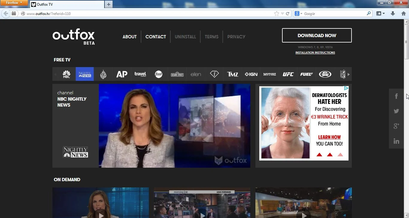 [Image: Outfox.TV virus]